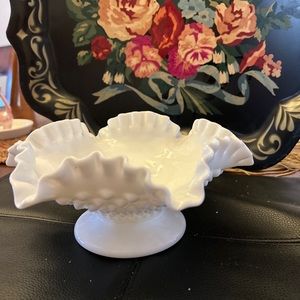 Fenton hobnail ruffle small trinket dish